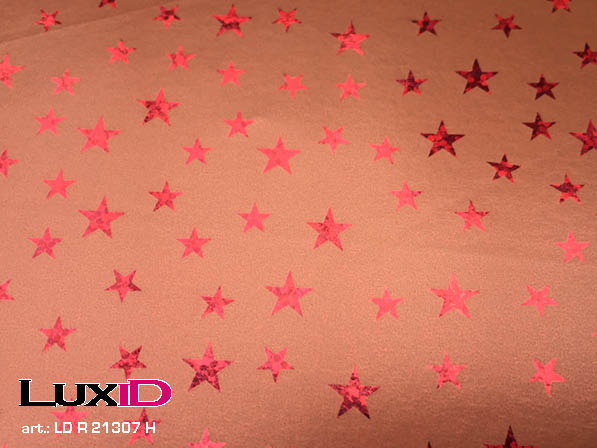 Wrapping paper glitter stars red copper 50cm x 100m